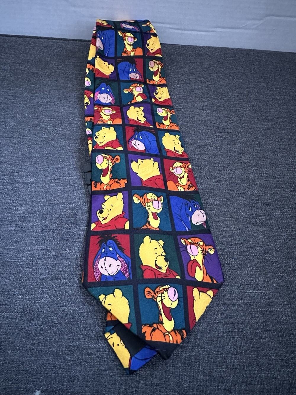 Winnie the Pooh Tigger Eeyore Necktie Cartoon Character Novelty Tie Colorful